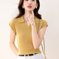 CGE0476-17B 正肩T恤夏款冰絲針織衫短袖修身短款POLO領上衣