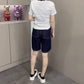 📺︎︎  CGS 8793-97B 夏季薄款牛仔短褲閒寬鬆百搭直筒五分褲