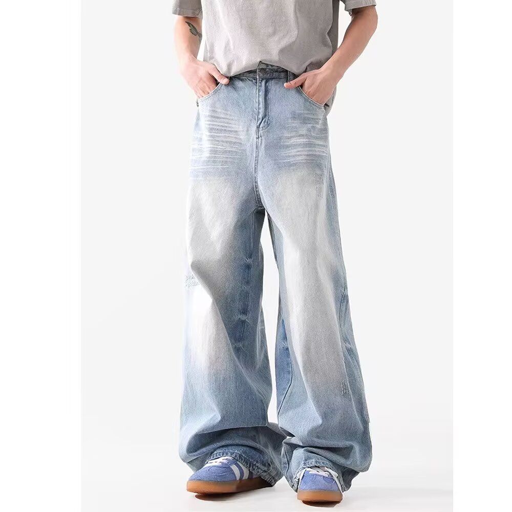 CBA8591-54B 夏季牛仔褲高街潮流痞帥長褲