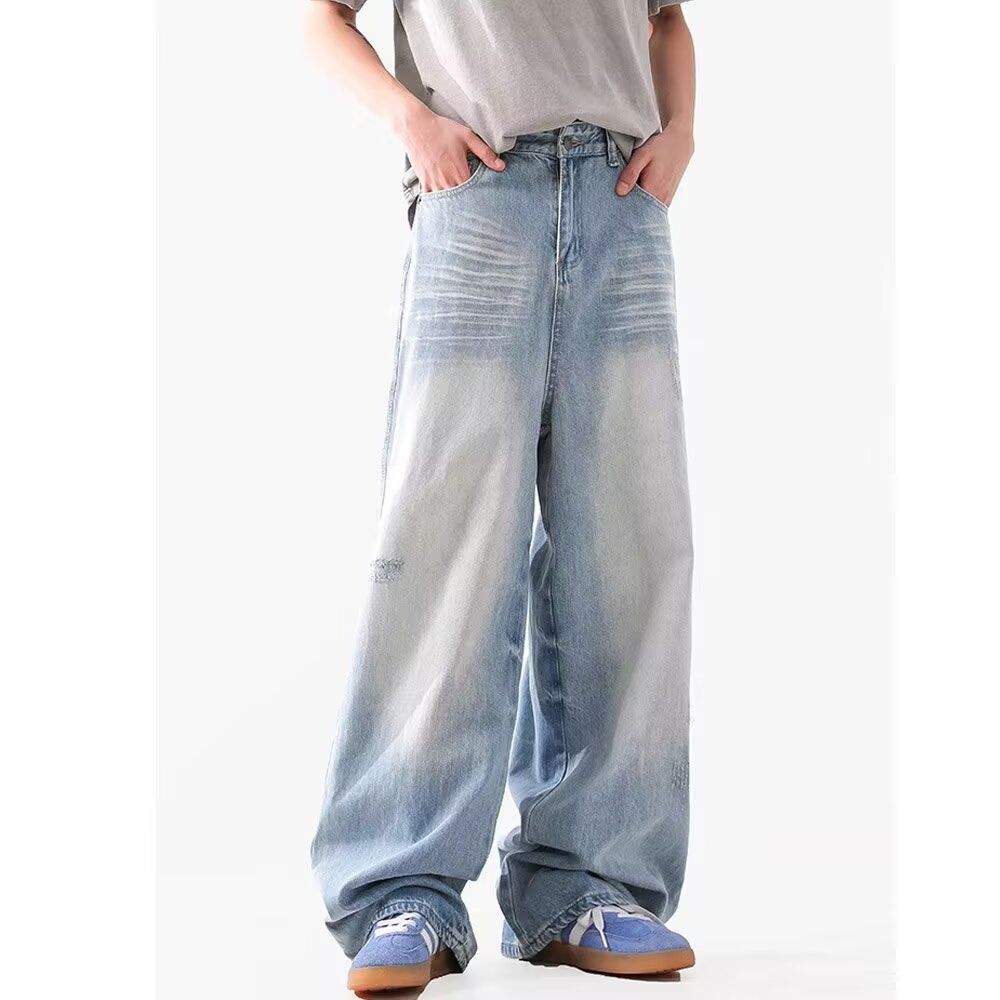 CBA8591-54B 夏季牛仔褲高街潮流痞帥長褲