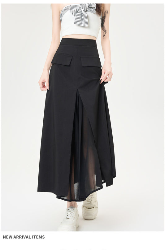 CGA9123-36H 西裝半身裙女中長款夏季直筒裙開叉包臀裙(3色)