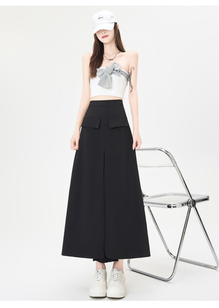 CGA9123-36H 西裝半身裙女中長款夏季直筒裙開叉包臀裙(3色)