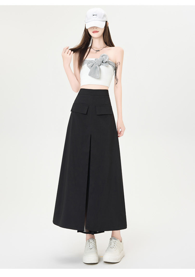 CGA9123-36H 西裝半身裙女中長款夏季直筒裙開叉包臀裙(3色)