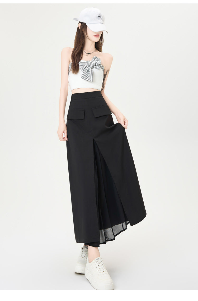 CGA9123-36H 西裝半身裙女中長款夏季直筒裙開叉包臀裙(3色)