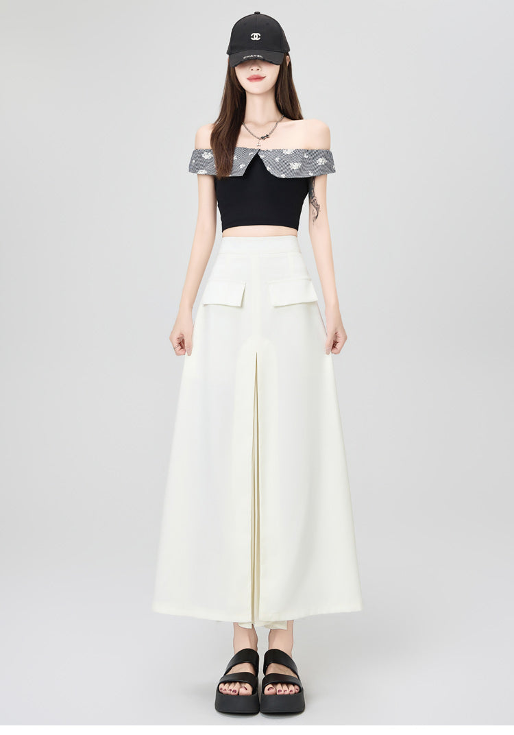 CGA9123-36H 西裝半身裙女中長款夏季直筒裙開叉包臀裙(3色)