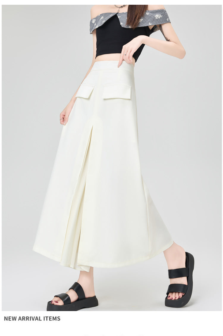 CGA9123-36H 西裝半身裙女中長款夏季直筒裙開叉包臀裙(3色)