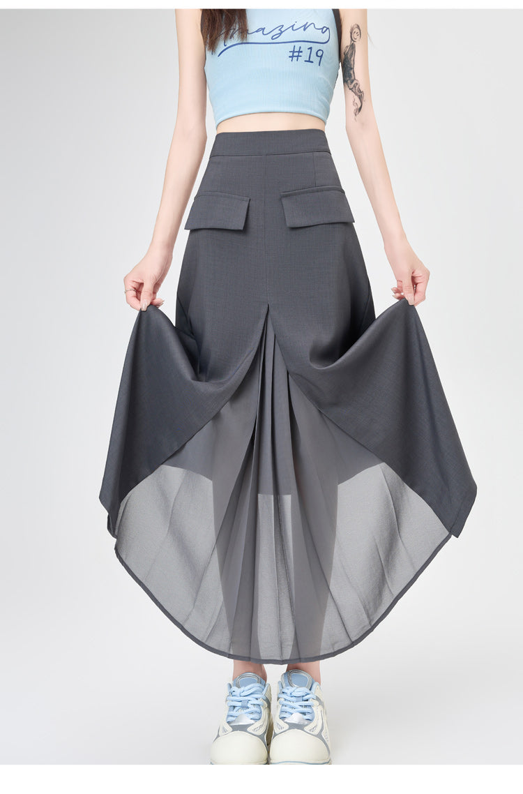 CGA9123-36H 西裝半身裙女中長款夏季直筒裙開叉包臀裙(3色)