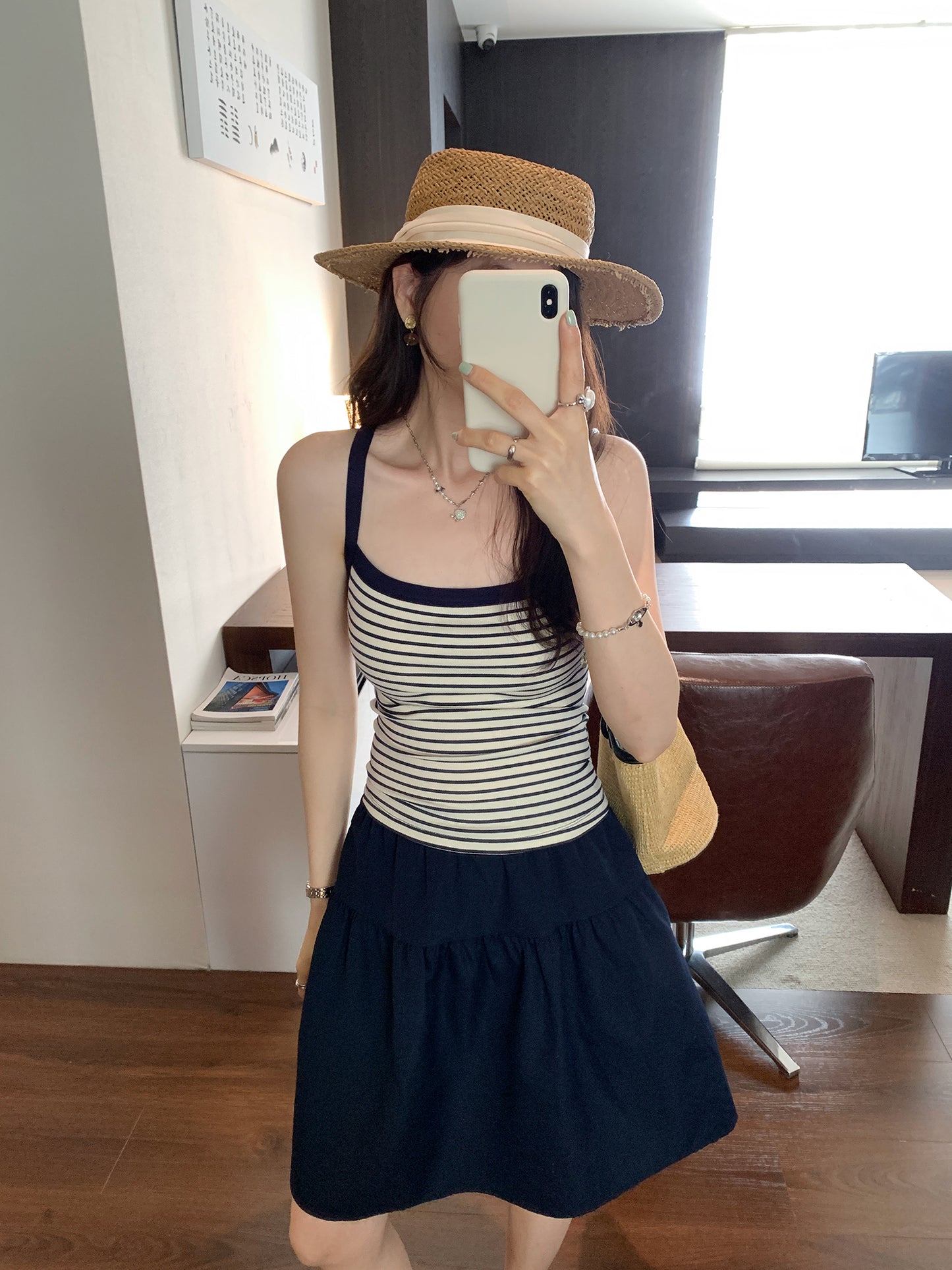 CGF253161-45B 條紋針織吊帶背心(2色)