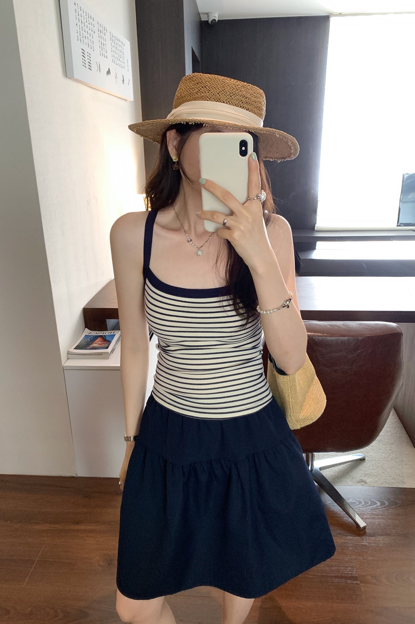 CGF253161-45B 條紋針織吊帶背心(2色)