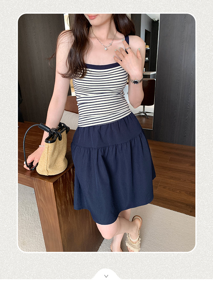 CGF253161-45B 條紋針織吊帶背心(2色)