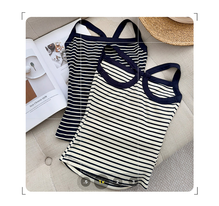 CGF253161-45B 條紋針織吊帶背心(2色)