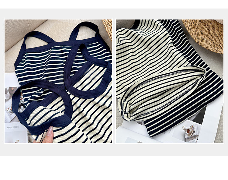 CGF253161-45B 條紋針織吊帶背心(2色)