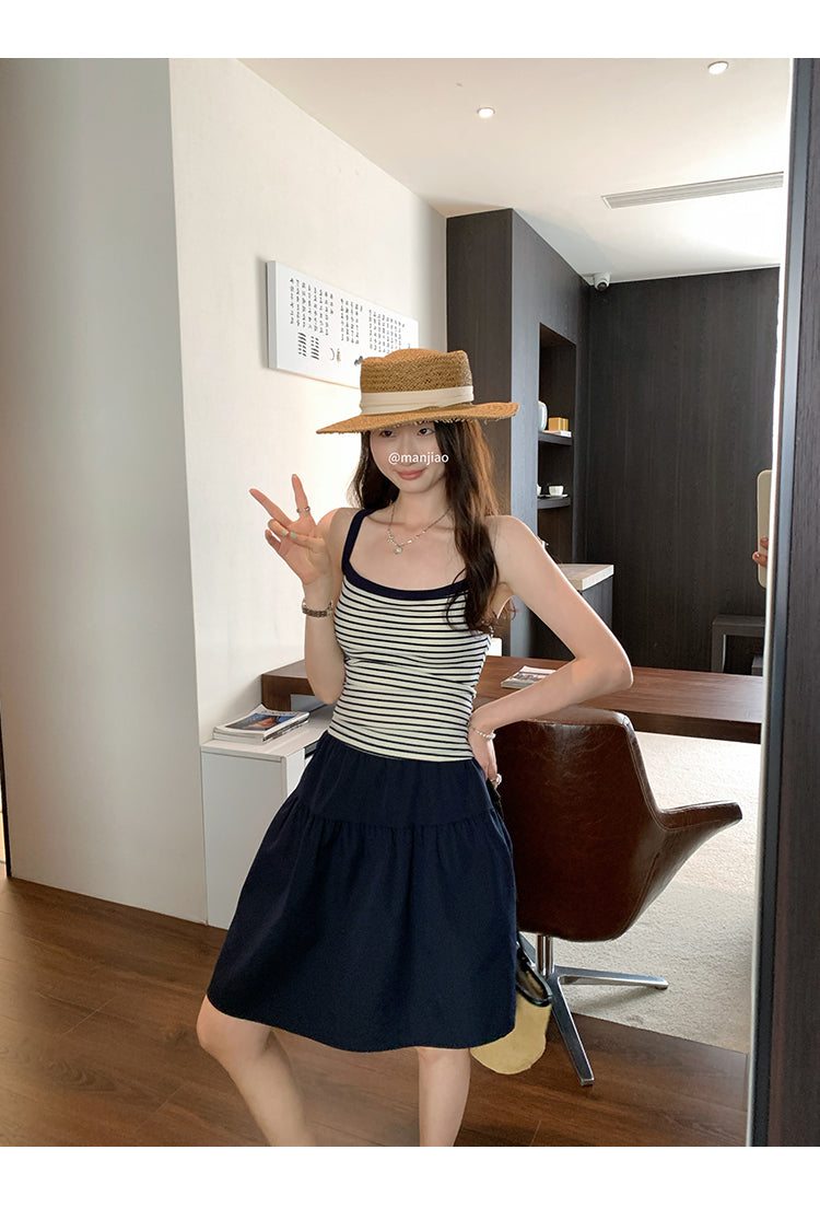 CGF253161-45B 條紋針織吊帶背心(2色)