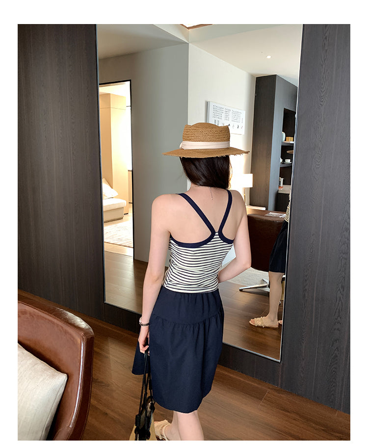 CGF253161-45B 條紋針織吊帶背心(2色)