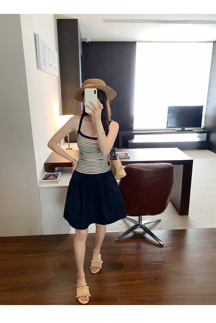 CGF253161-45B 條紋針織吊帶背心(2色)