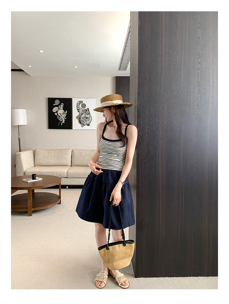 CGF253161-45B 條紋針織吊帶背心(2色)