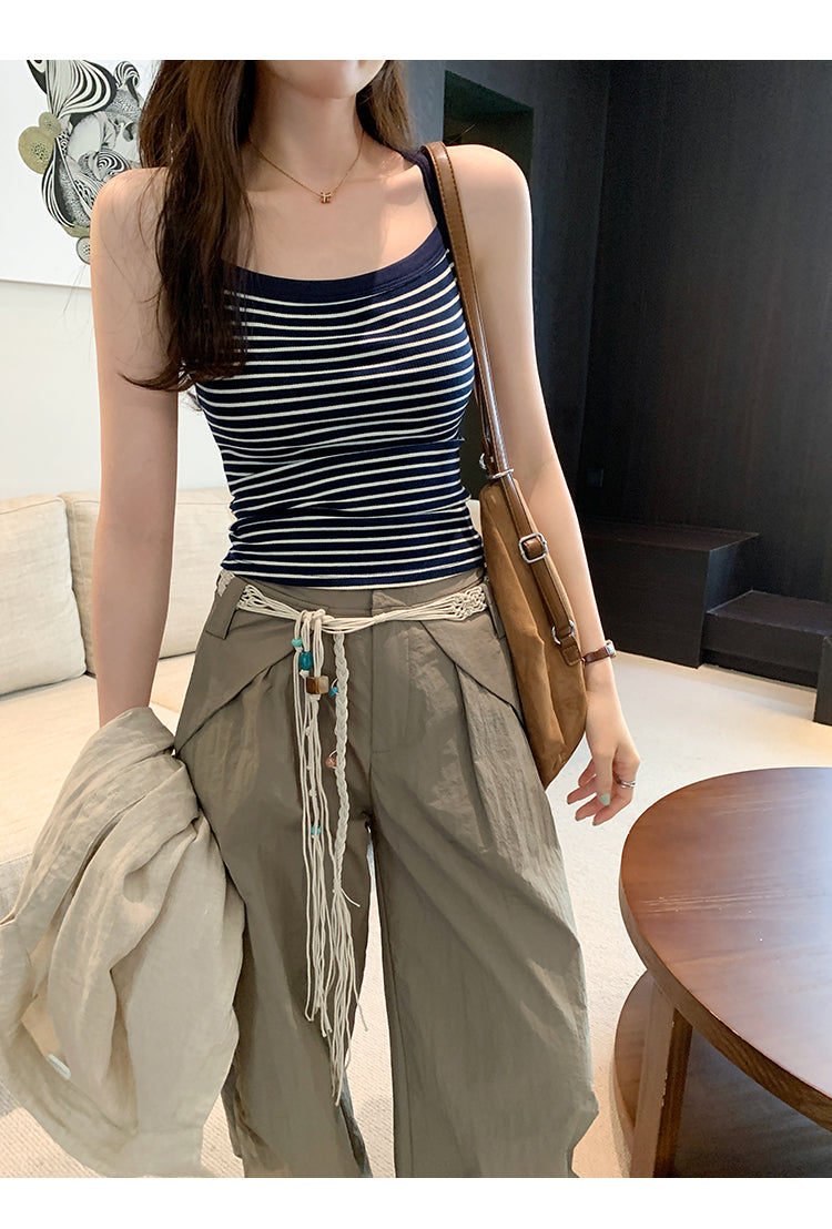 CGF253161-45B 條紋針織吊帶背心(2色)