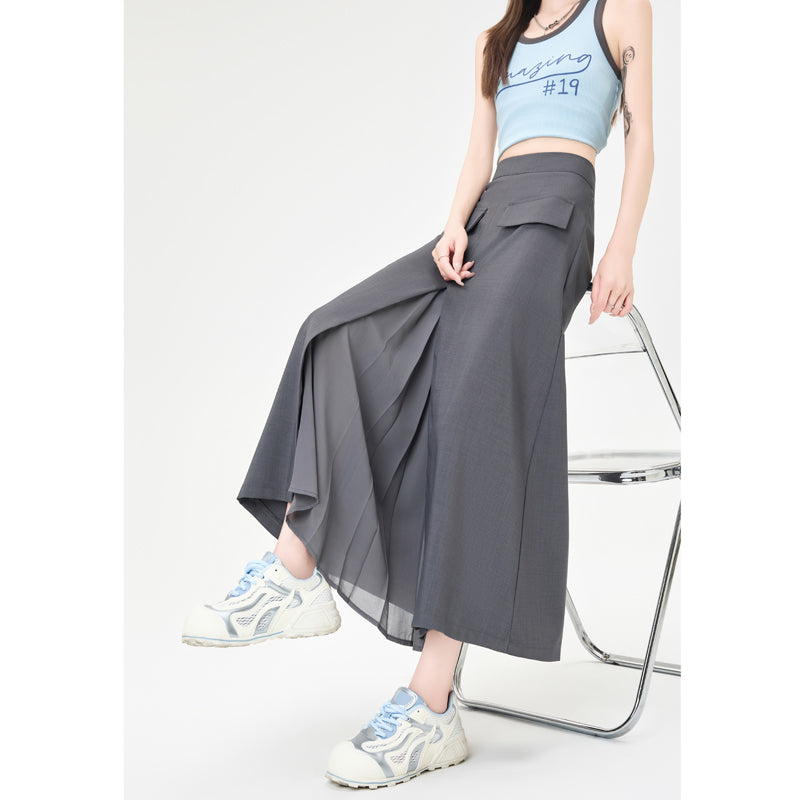 CGA9123-36H 西裝半身裙女中長款夏季直筒裙開叉包臀裙(3色)