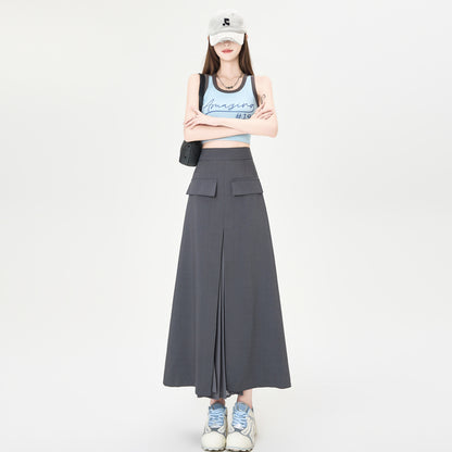 CGA9123-36H 西裝半身裙女中長款夏季直筒裙開叉包臀裙(3色)