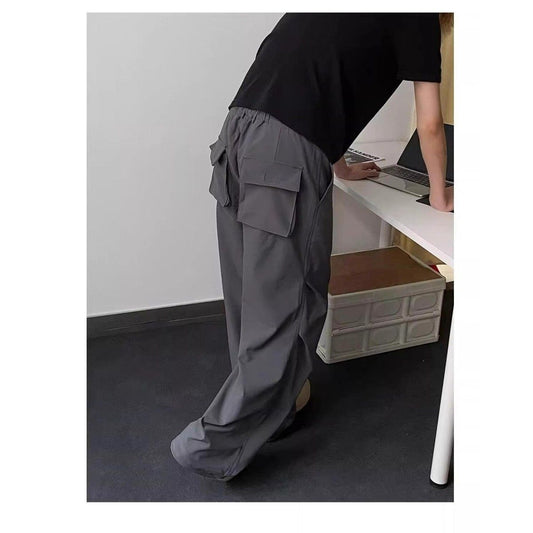 CBA8713-54B 春夏寬鬆直筒速幹工裝褲(2色)