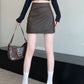 📺︎︎ CGS1134-58B 秋高腰褶皺柔軟皮不規則包臀PU皮A字半身裙短裙(3色)