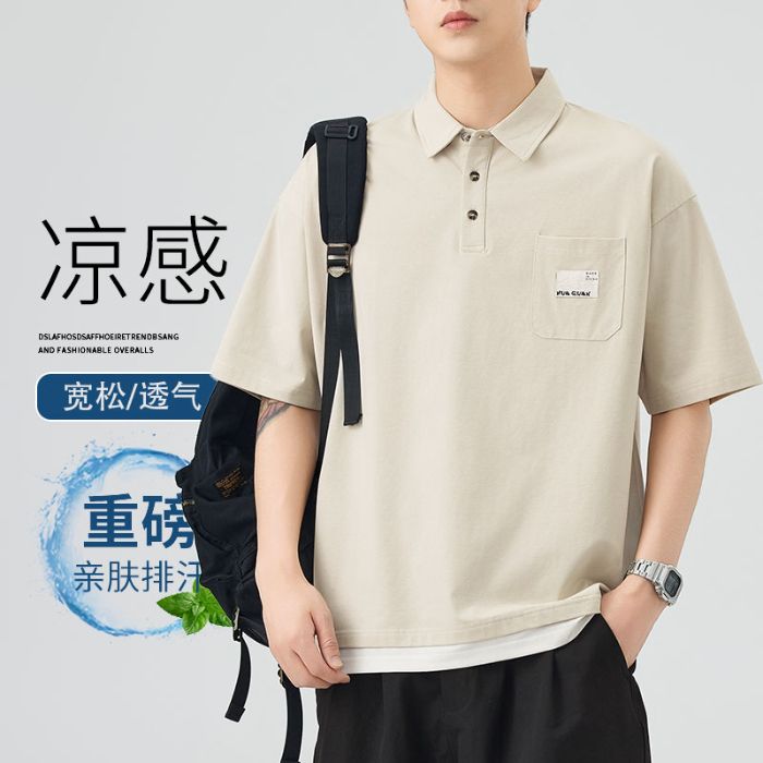 CBEKD6138-65B 夏季短袖POLO衫寬鬆休閒百搭翻領T恤