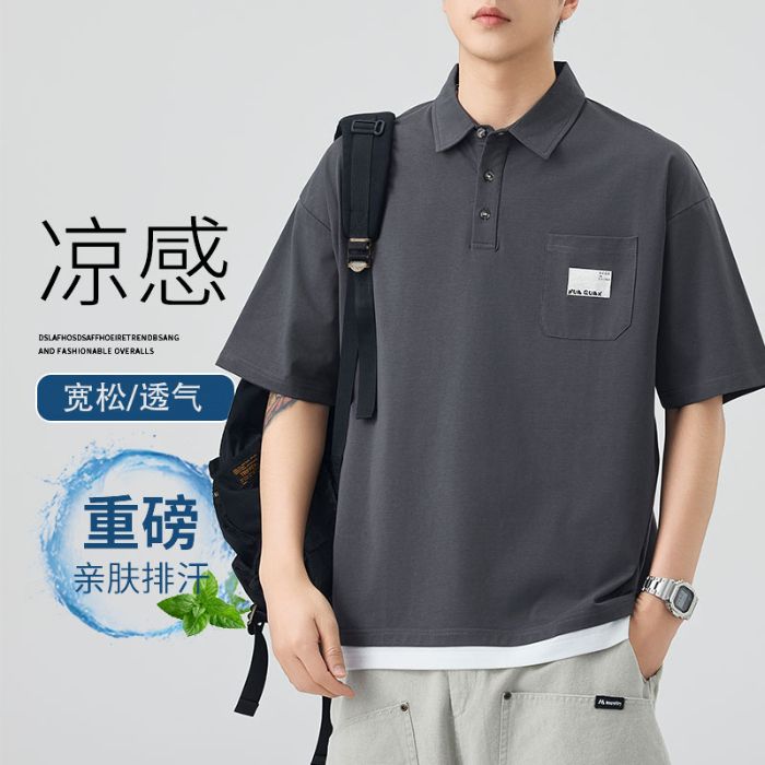 CBEKD6138-65B 夏季短袖POLO衫寬鬆休閒百搭翻領T恤