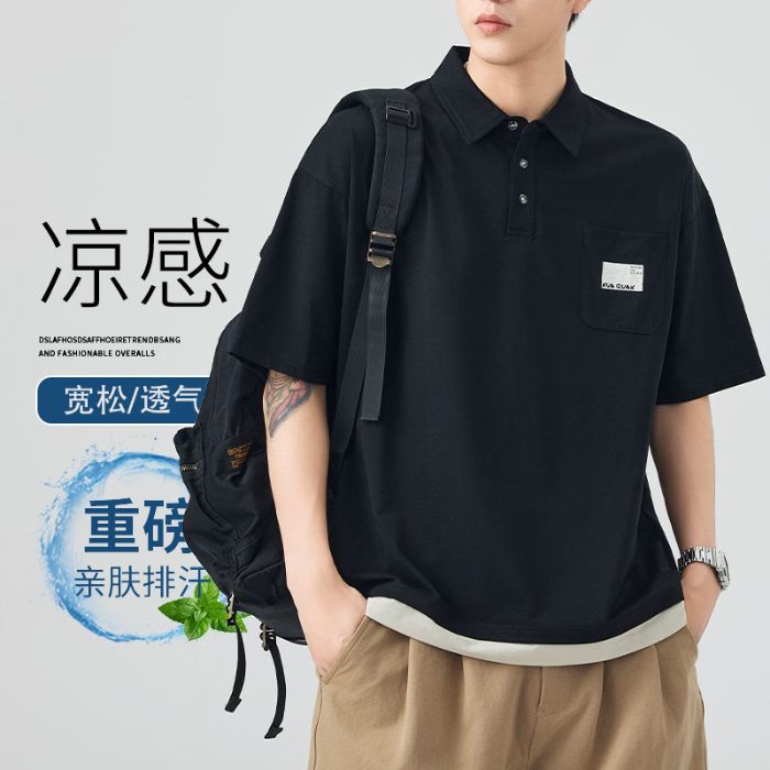 CBEKD6138-65B 夏季短袖POLO衫寬鬆休閒百搭翻領T恤