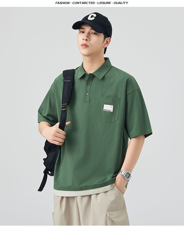 CBEKD6138-65B 夏季短袖POLO衫寬鬆休閒百搭翻領T恤