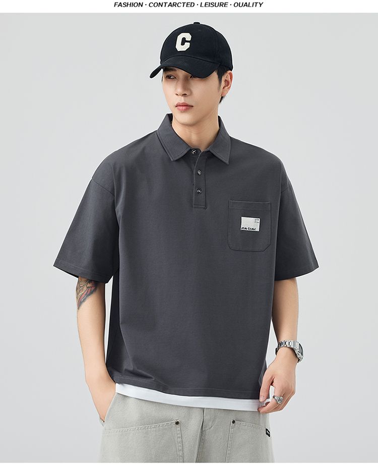 CBEKD6138-65B 夏季短袖POLO衫寬鬆休閒百搭翻領T恤