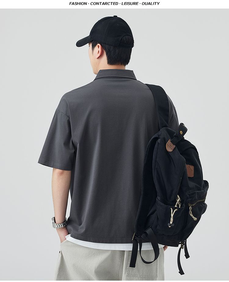 CBEKD6138-65B 夏季短袖POLO衫寬鬆休閒百搭翻領T恤