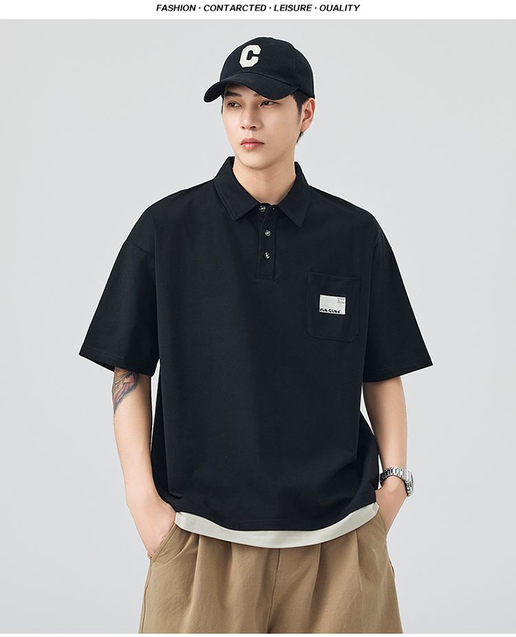 CBEKD6138-65B 夏季短袖POLO衫寬鬆休閒百搭翻領T恤