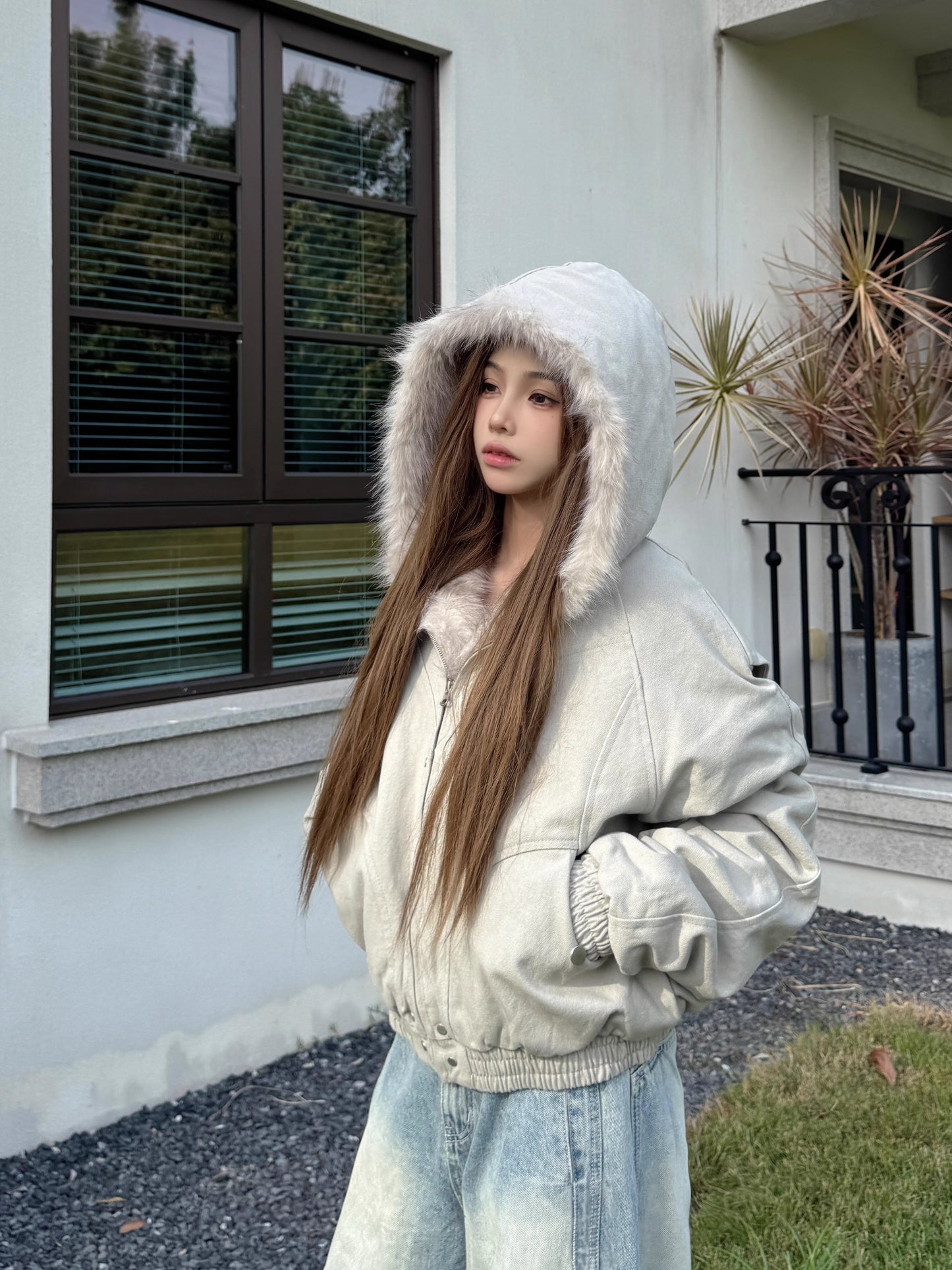 📺︎︎ CGC663-8B 冬季保暖加厚毛領棉衣外套(2色)