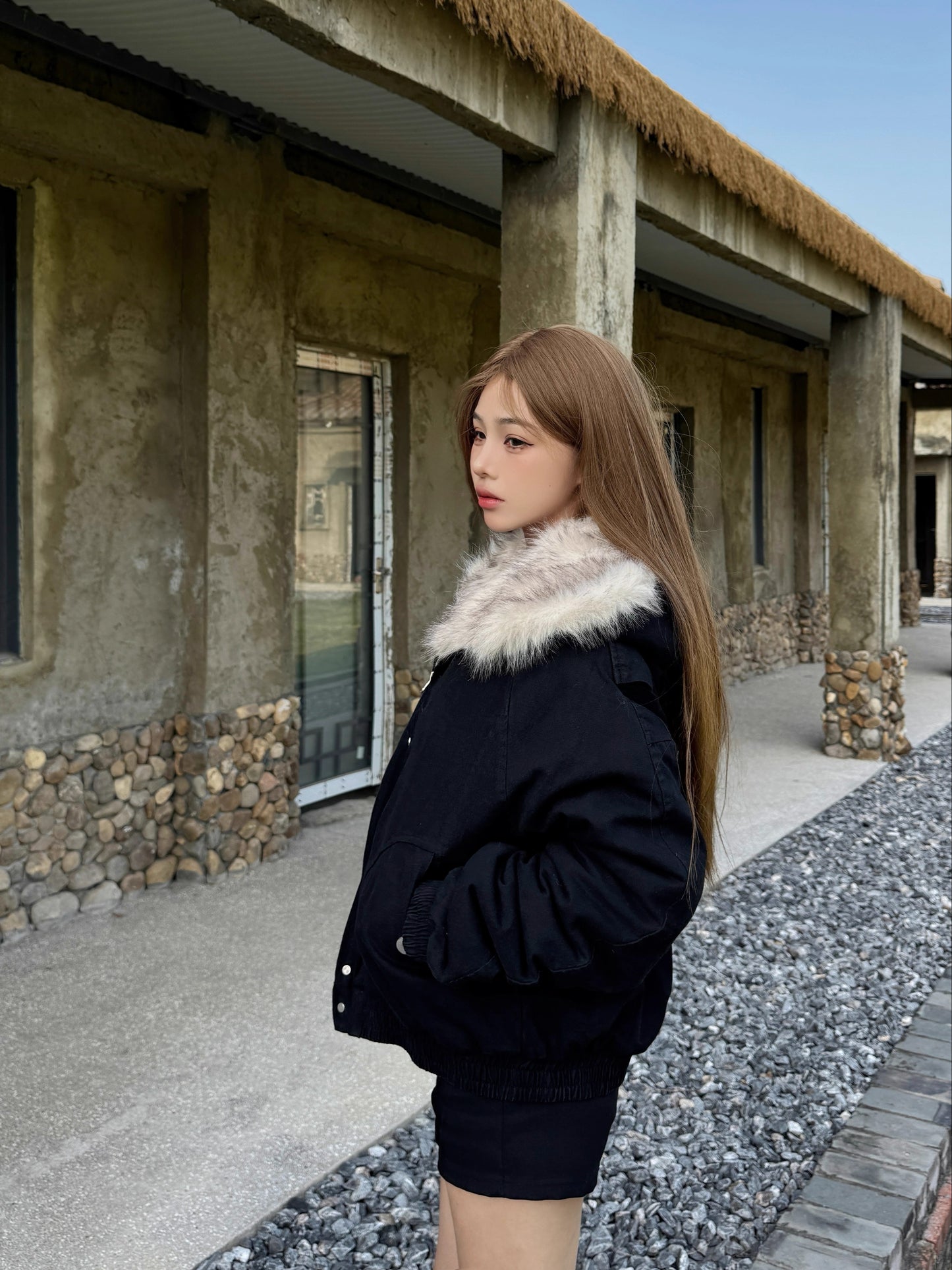 📺︎︎ CGC663-8B 冬季保暖加厚毛領棉衣外套(2色)