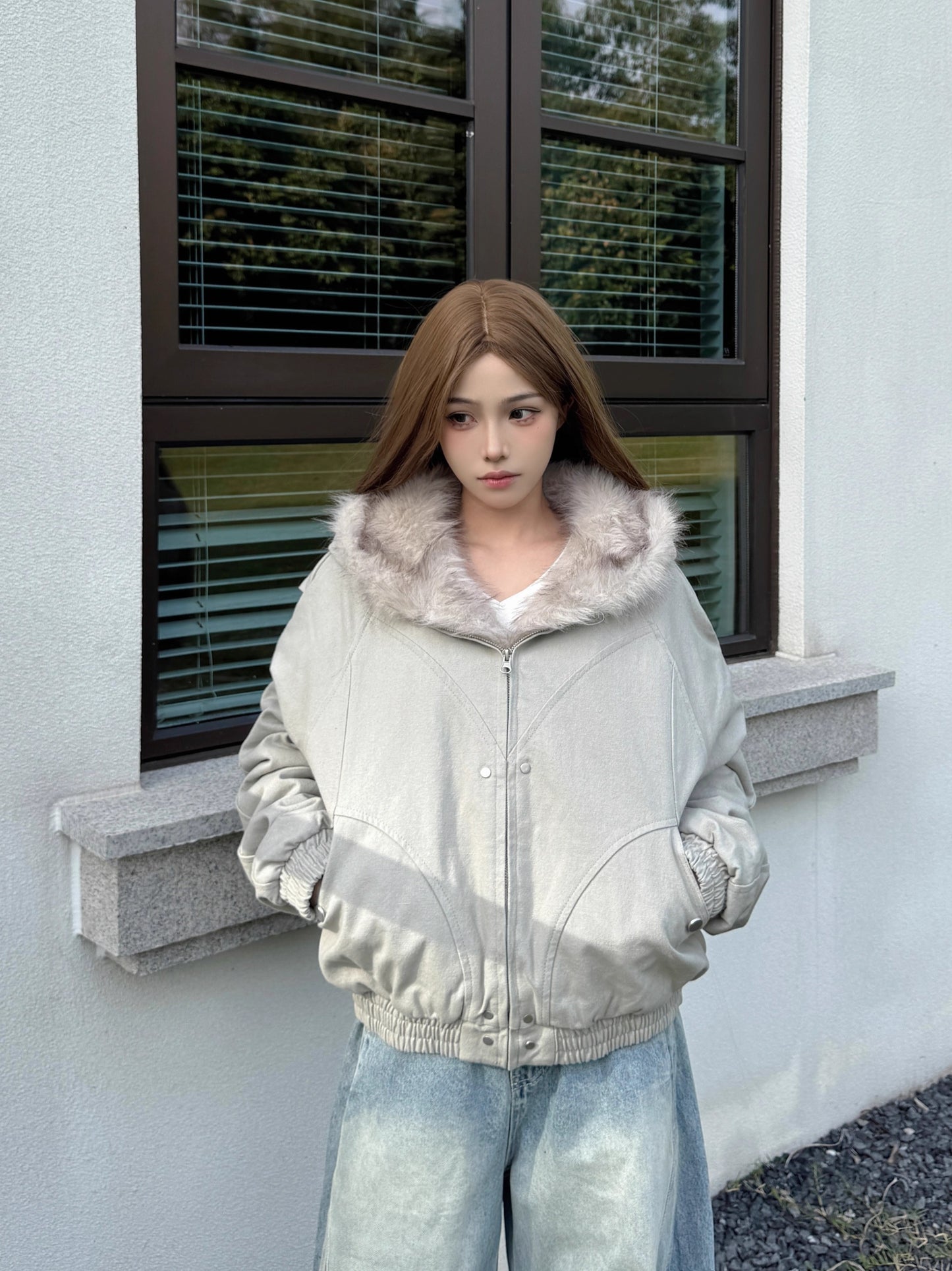 📺︎︎ CGC663-8B 冬季保暖加厚毛領棉衣外套(2色)