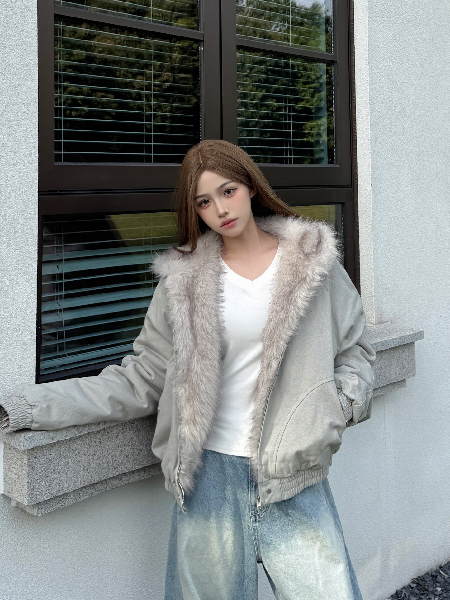 📺︎︎ CGC663-8B 冬季保暖加厚毛領棉衣外套(2色)