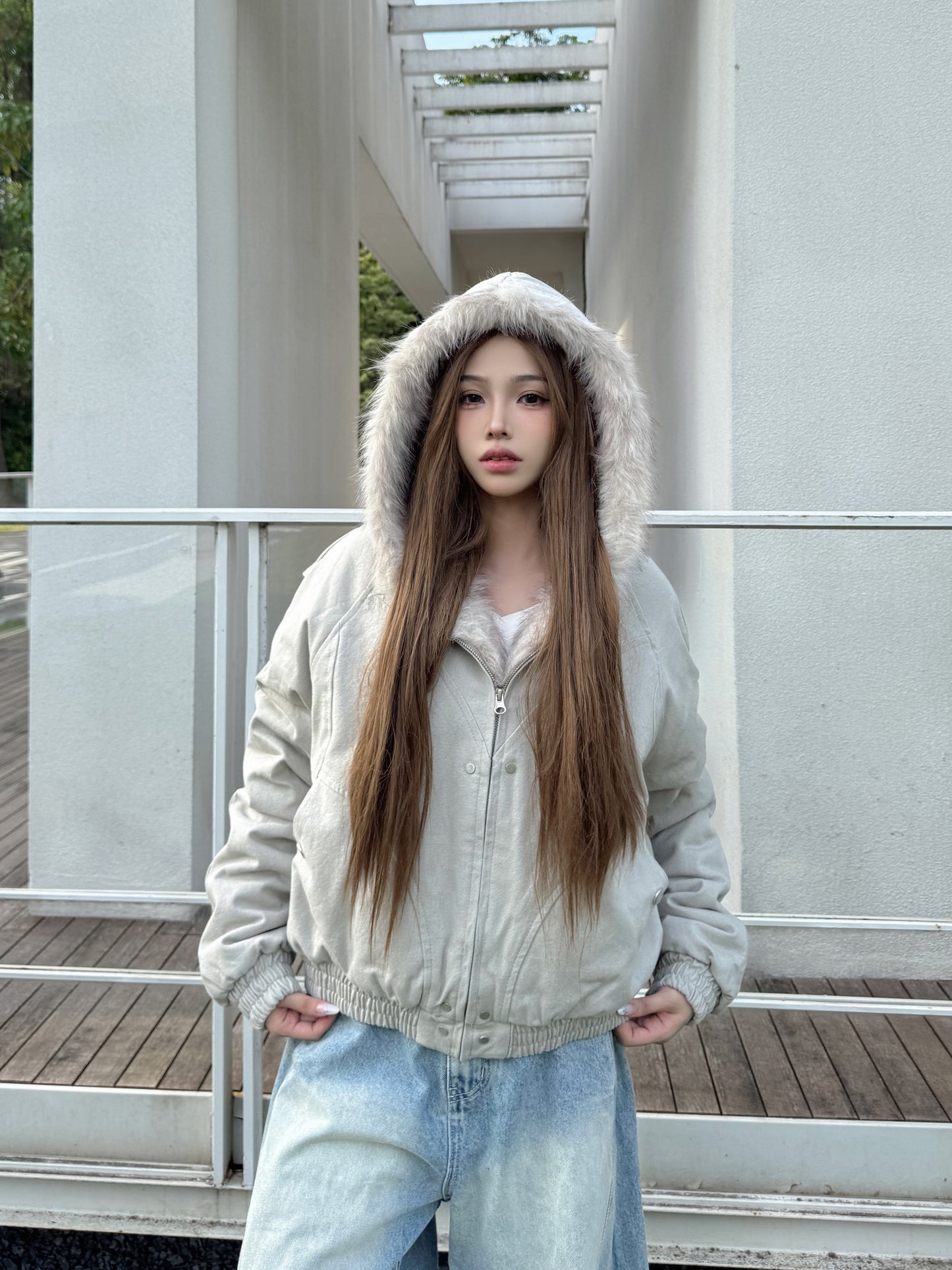 📺︎︎ CGC663-8B 冬季保暖加厚毛領棉衣外套(2色)