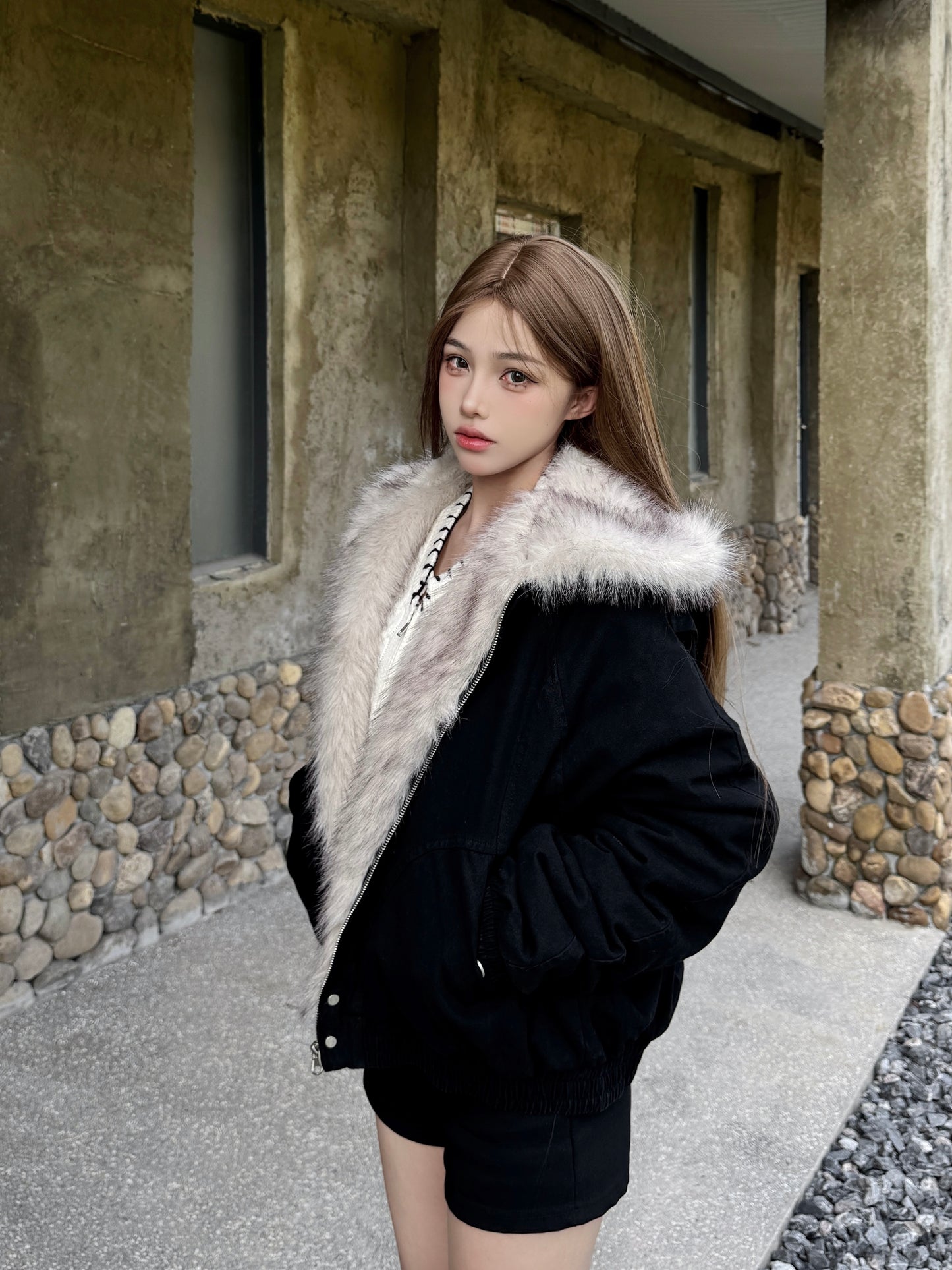 📺︎︎ CGC663-8B 冬季保暖加厚毛領棉衣外套(2色)