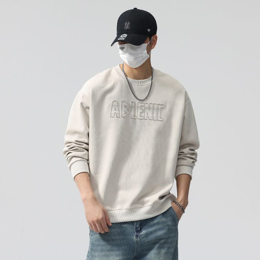 CBDBG2803-84B 秋季純棉寬鬆韓版字母刺繡套頭長袖T恤(5色)