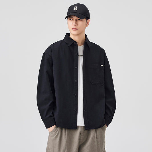 CBCET6902-65B 春秋季長袖百搭寬鬆休閒襯衣外套(2色)