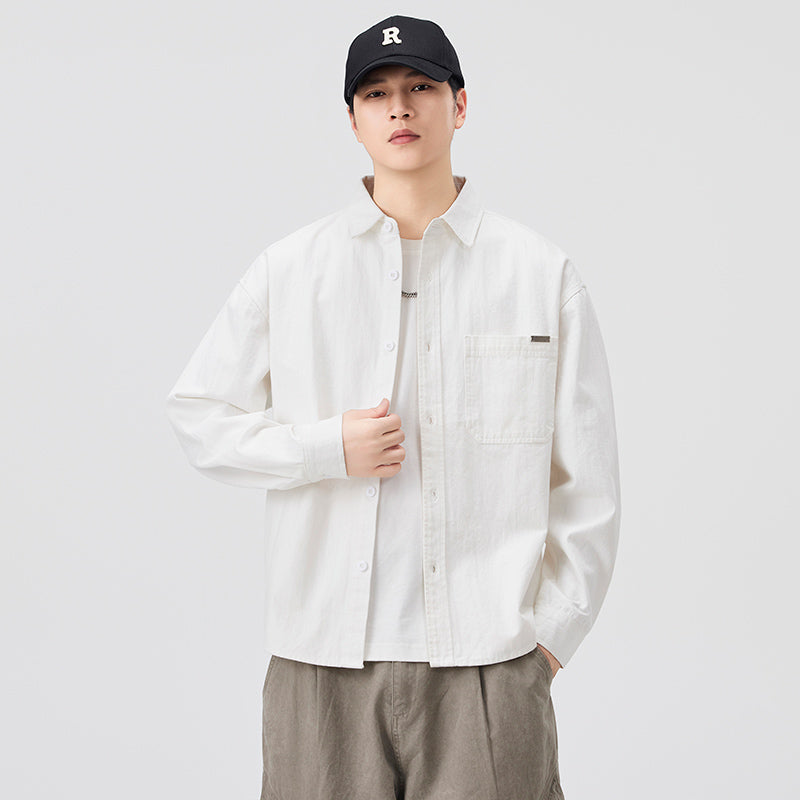 CBCET6902-65B 春秋季長袖百搭寬鬆休閒襯衣外套(2色)
