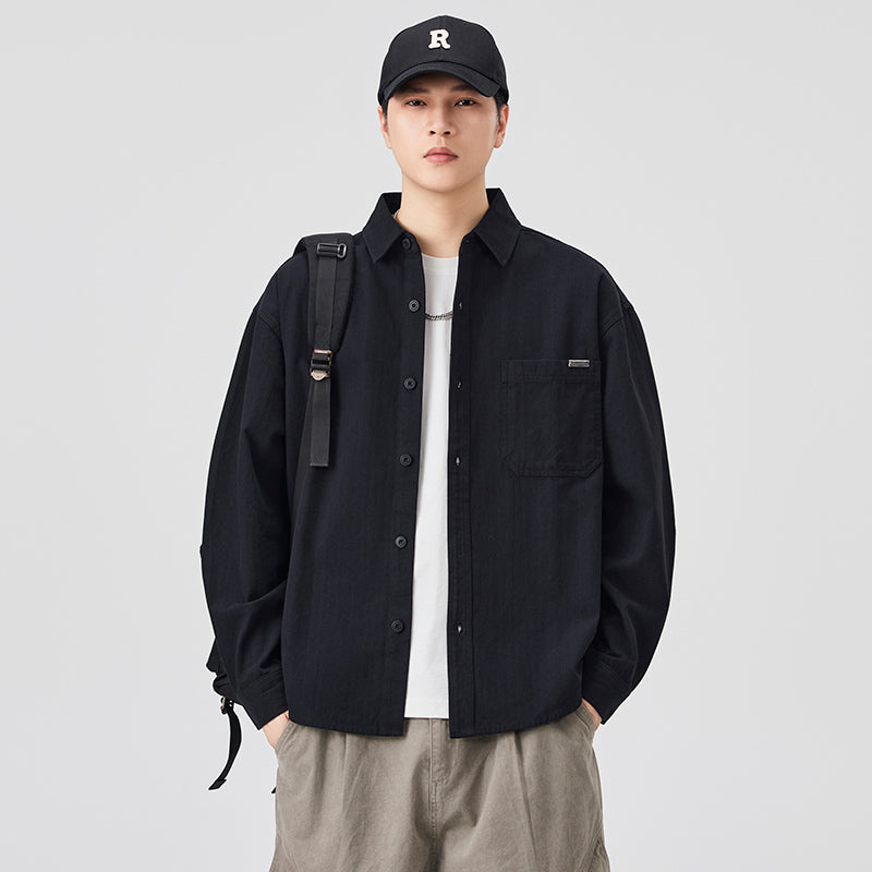 CBCET6902-65B 春秋季長袖百搭寬鬆休閒襯衣外套(2色)