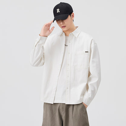 CBCET6902-65B 春秋季長袖百搭寬鬆休閒襯衣外套(2色)