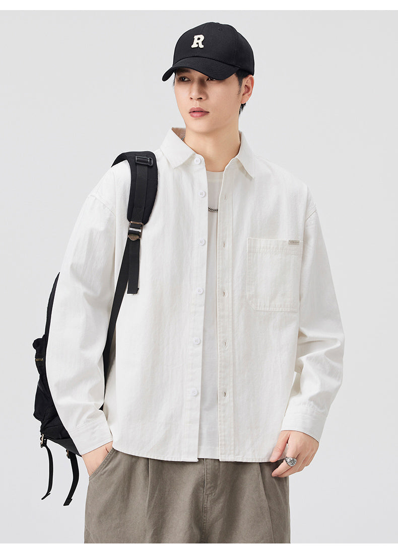 CBCET6902-65B 春秋季長袖百搭寬鬆休閒襯衣外套(2色)