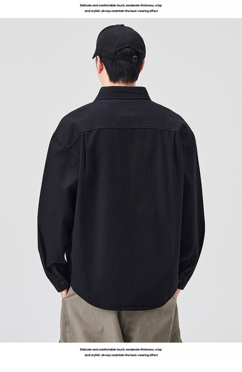 CBCET6902-65B 春秋季長袖百搭寬鬆休閒襯衣外套(2色)