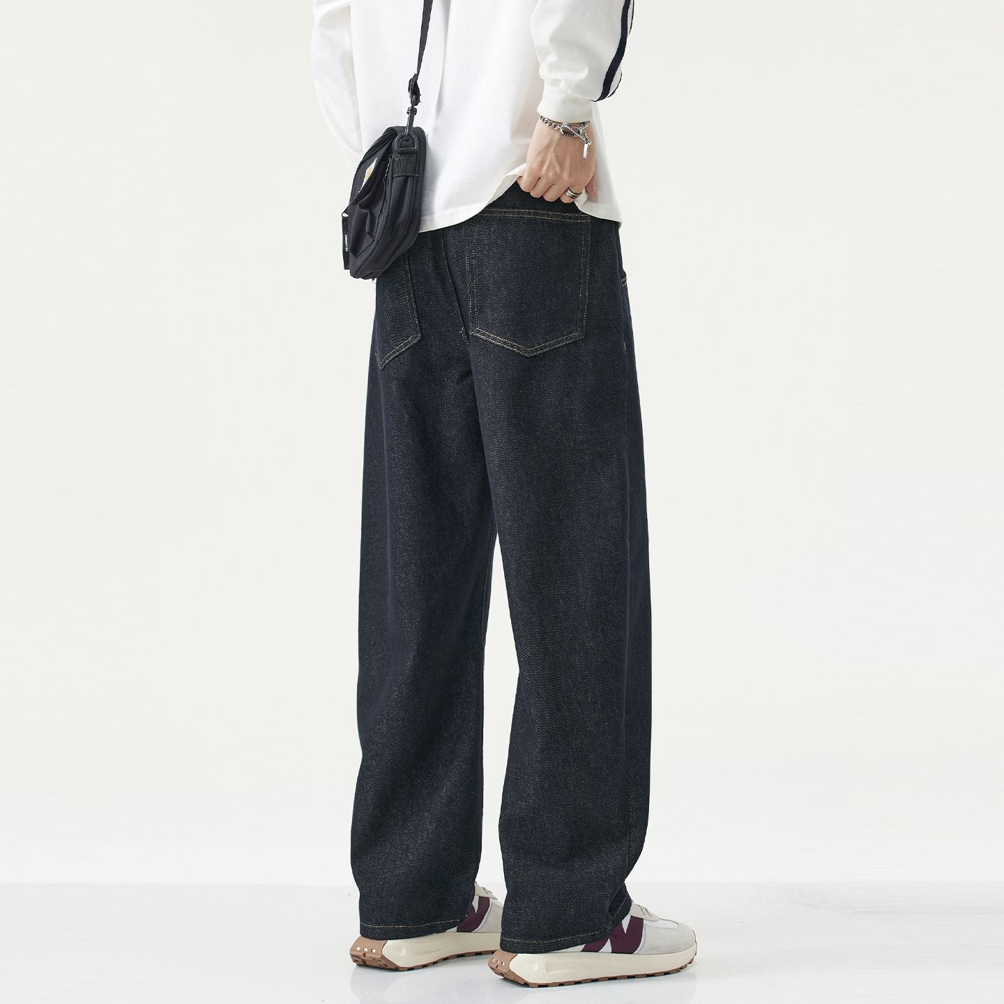 CBAYM313-65B 秋冬丹寧牛仔褲水洗復古彎刀長褲