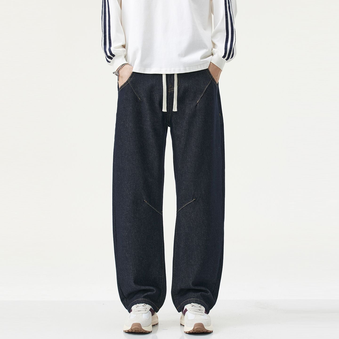 CBAYM313-65B 秋冬丹寧牛仔褲水洗復古彎刀長褲