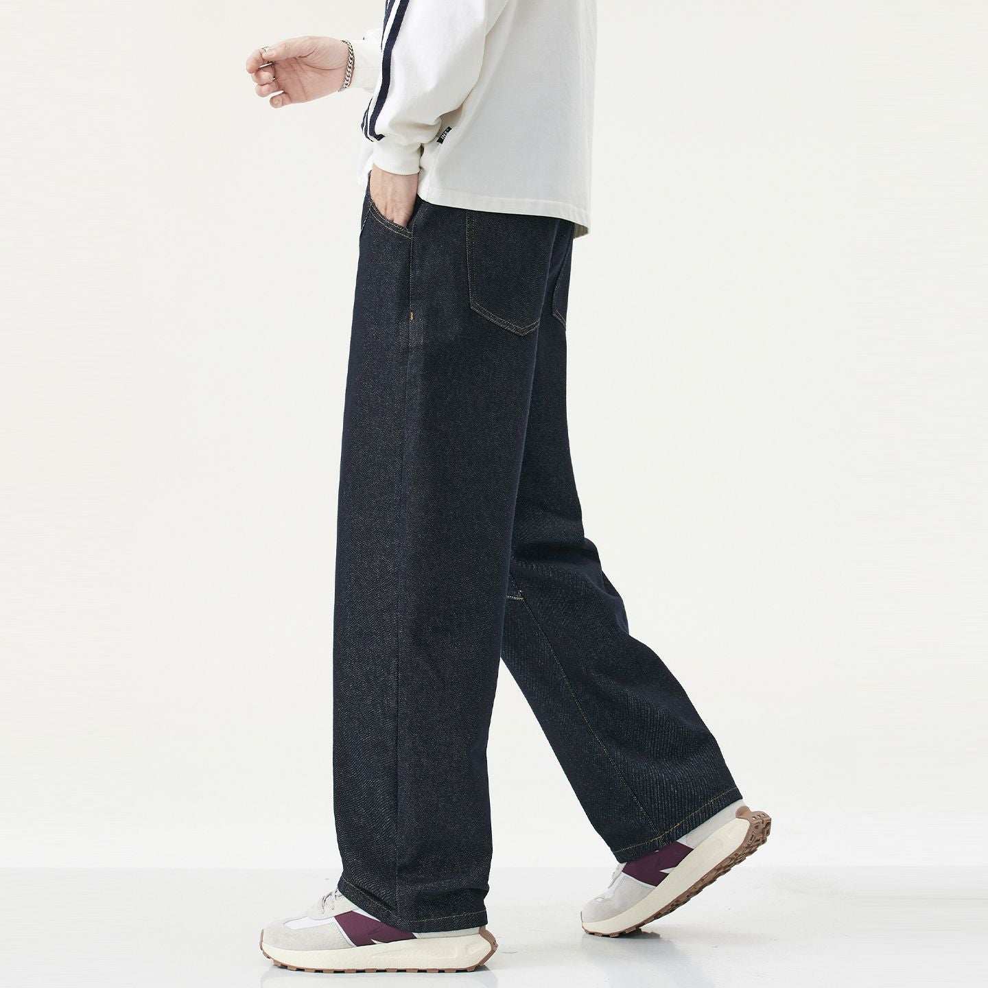 CBAYM313-65B 秋冬丹寧牛仔褲水洗復古彎刀長褲