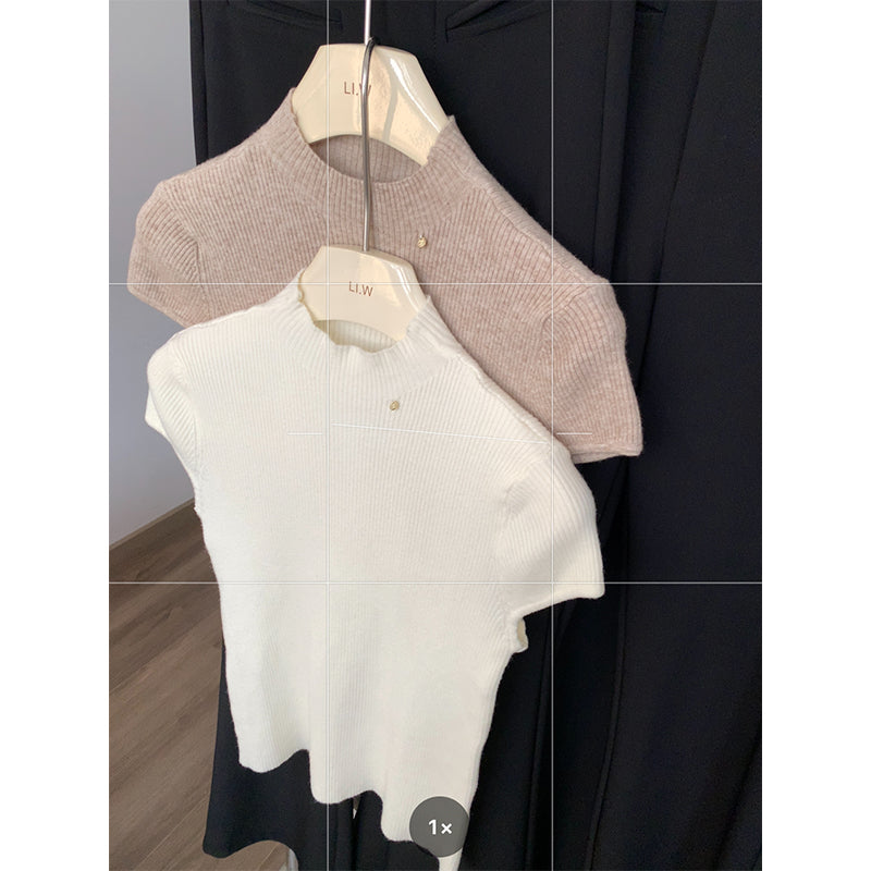 📺︎︎ CGE5914-1-80B 短款修身上衣夏季氣質短袖T恤(7色)