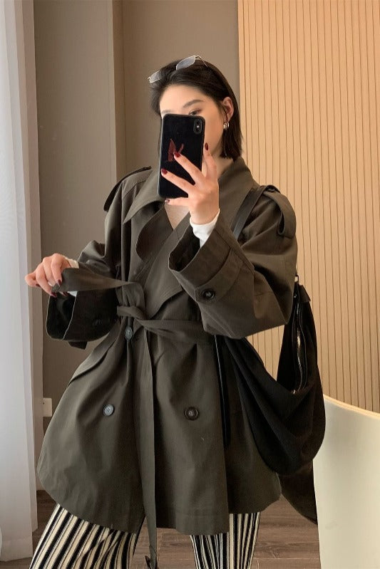 CGCSH 314-137B 寬鬆春秋季薄款短款風衣外套